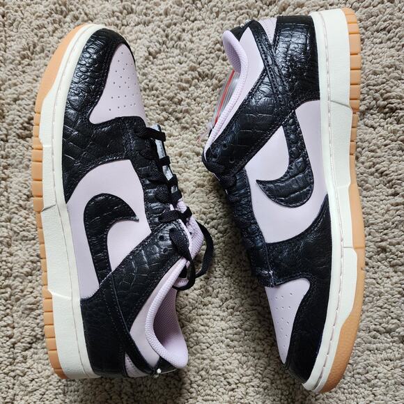 Nike Dunk Low Black Platinum Violet Croc Brand New Sz 9 - Picture 1 of 10